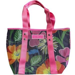 Vera Bradley Jazzy Blooms Mesh Tote Bag | Beach Pool Travel | Bright Floral Pink